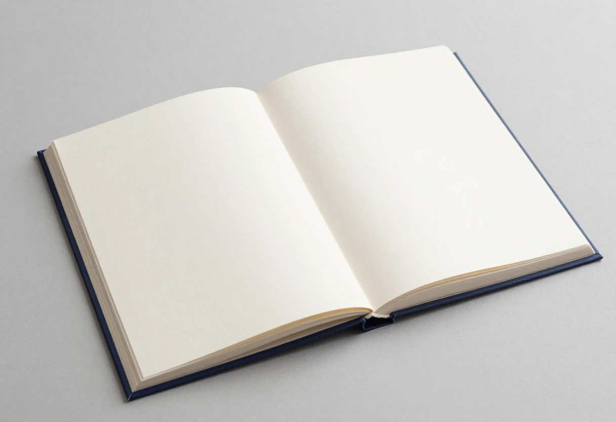 Раскрытая книга в твёрдом переплёте